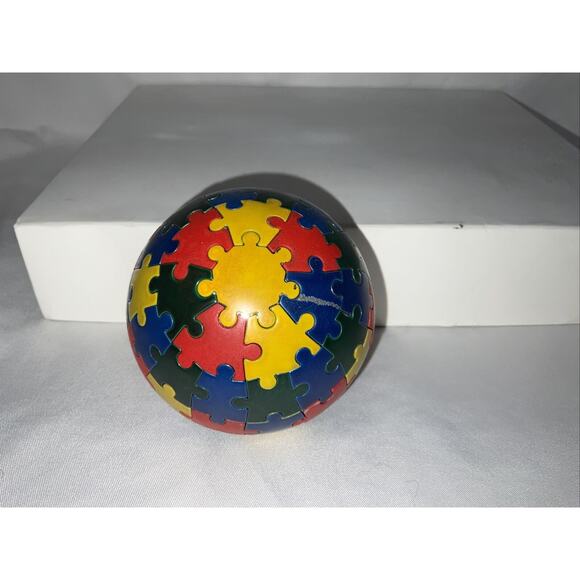 MAGNETIC MULTICOLOR Stainless Steel GLOBE JIGSAW PUZZLE Desk World Paper Weight - Picture 7 of 11